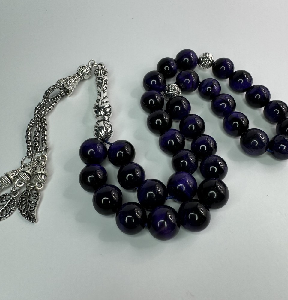 SR0011 High Quality Purple Tiger Eye Stone Rosary